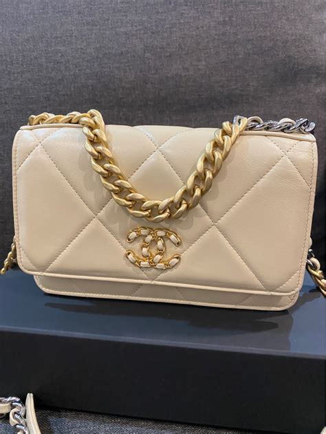 chanel 19 woc beige|Chanel woc bag price.